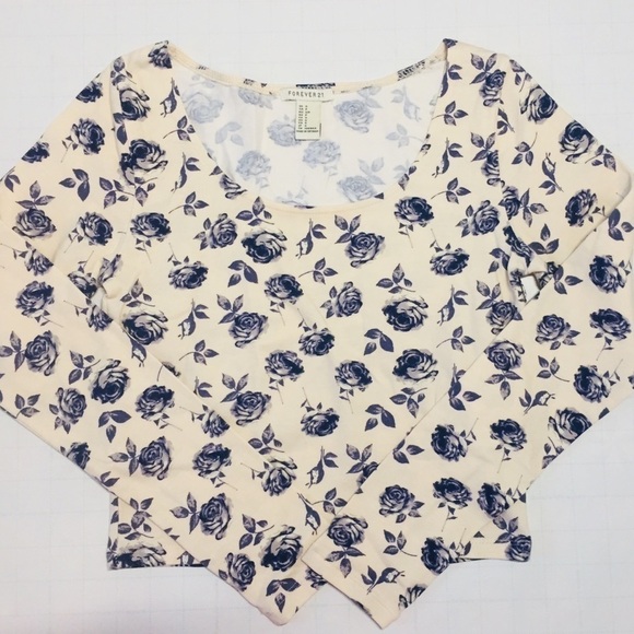 Violet cotton long sleeves crop top size S - Picture 1 of 8